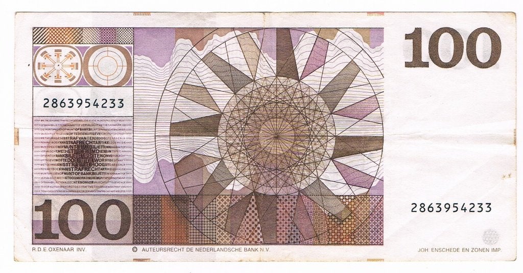 100 gulden 14 mei 1970 De Ruyter, Verzenden, 100 gulden, Los biljet
