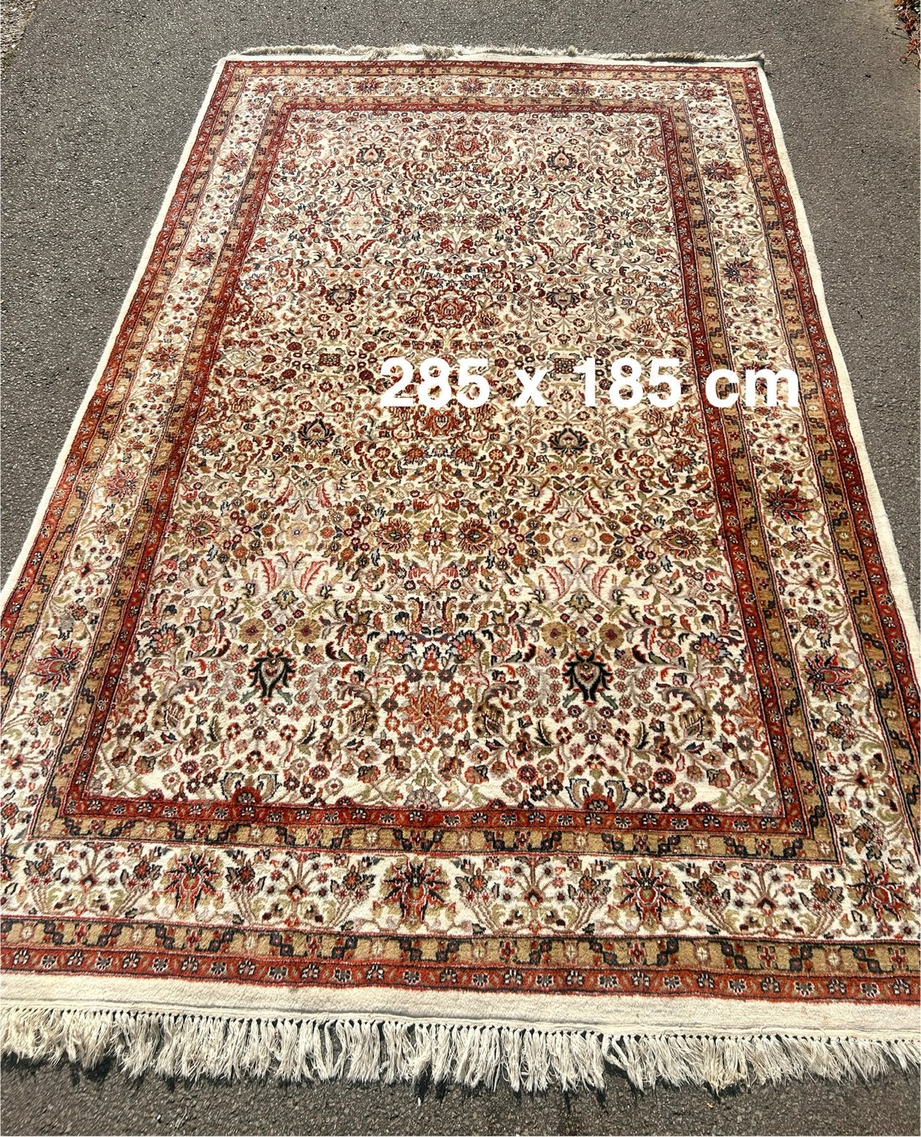 Groot Perzisch tapijt 285x185cm -bruiloft/evenement, Ophalen, Gebruikt, Beige, 150 tot 200 cm