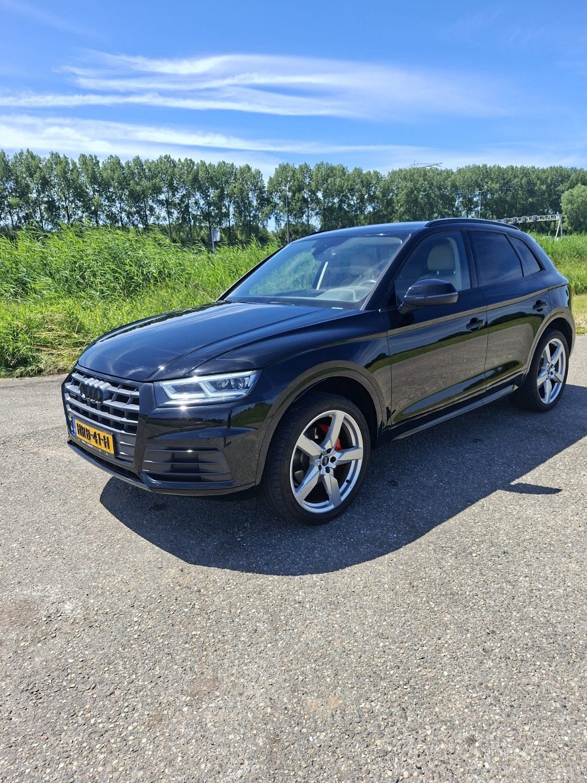Audi Q5 2.0 Tfsi Quattro 252pk S Tronic 2018 Zwart, Auto's, Audi, Beige, 4 cilinders, Zwart, Particulier