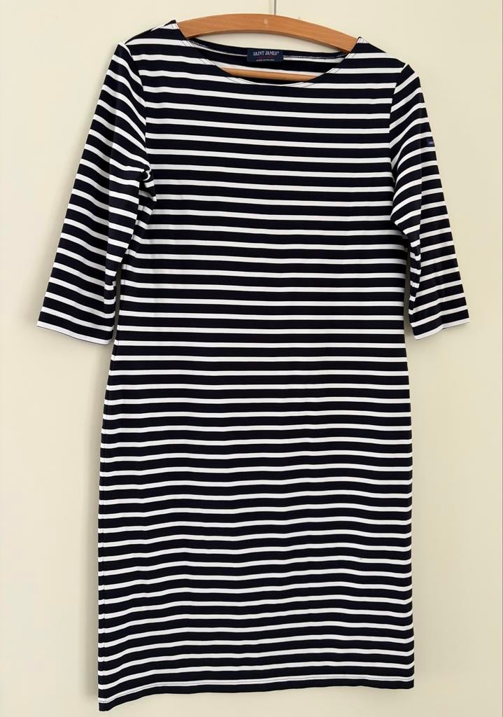 Saint James gestreepte jurk maat 40/42, Kleding | Dames, Ophalen of Verzenden, Zo goed als nieuw, Blauw, Knielengte