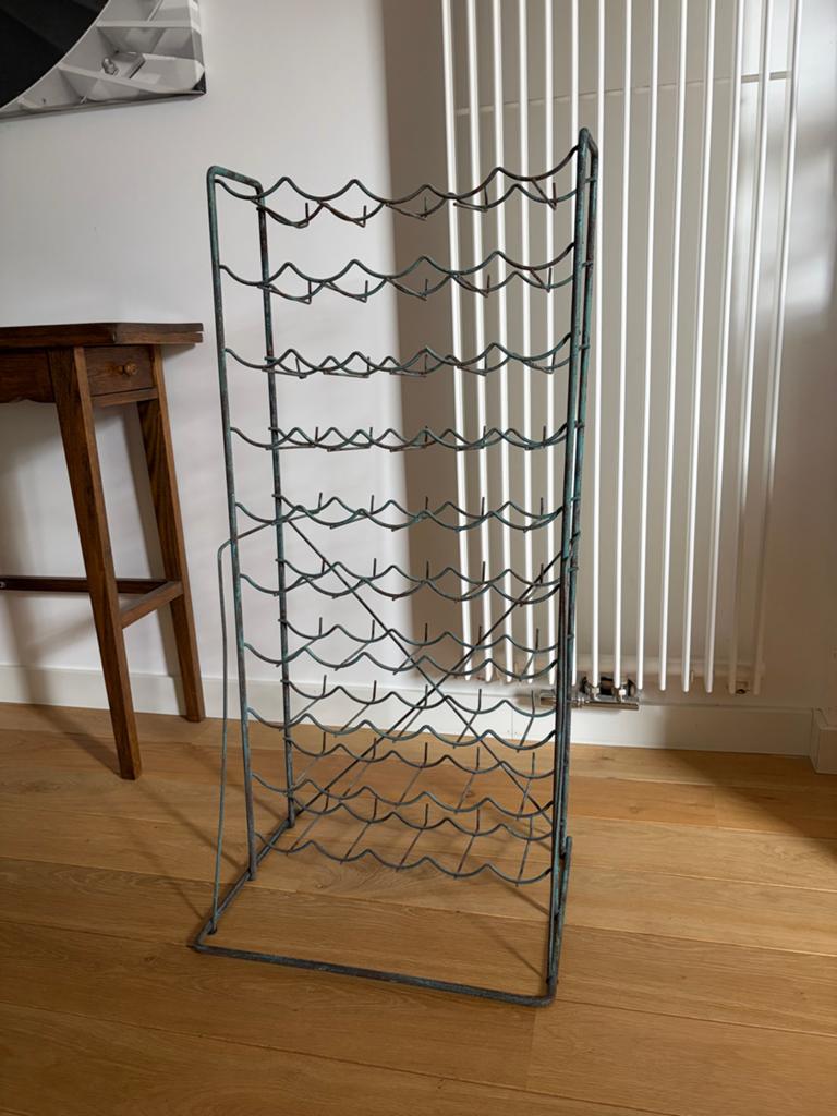 Wijnrek voor 50 flessen - Vintage Metaal, Huis en Inrichting, Woonaccessoires | Wijnrekken, Ophalen, Gebruikt, 25 flessen of meer