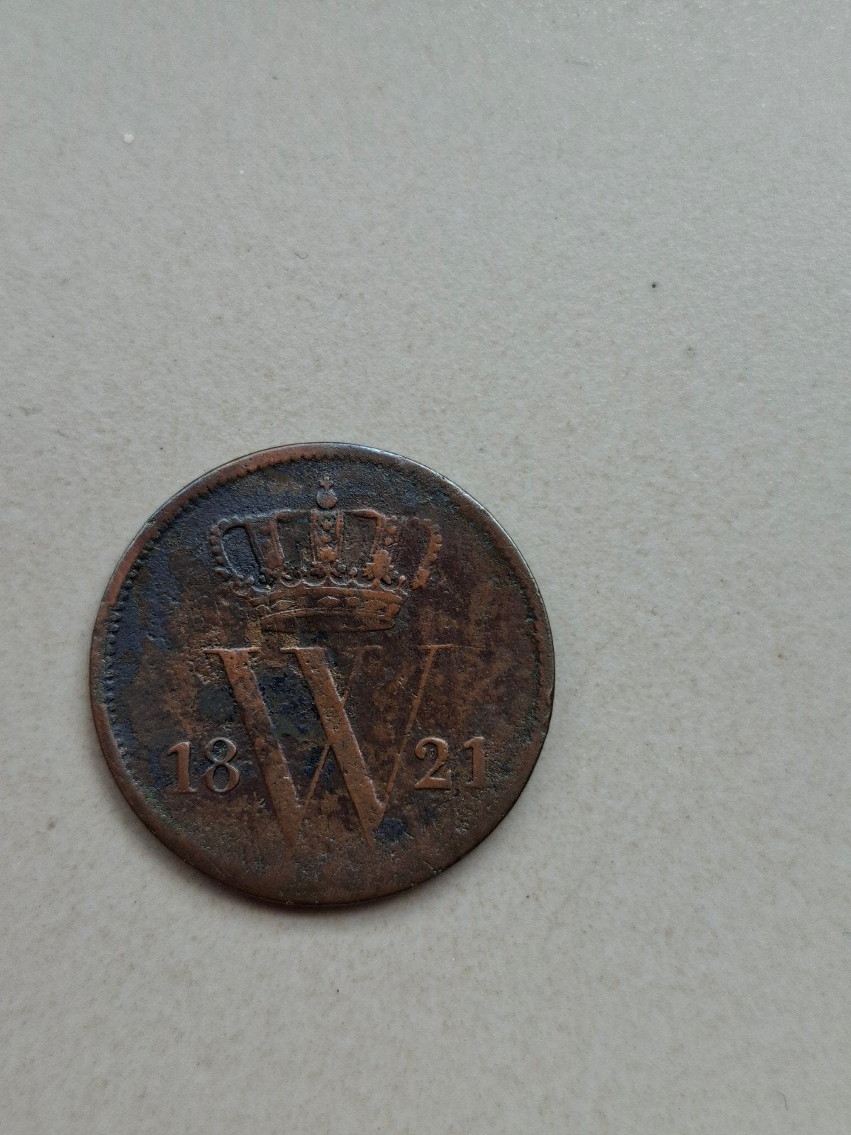 1 cent 1821 b willem 1 zeldzaam, Postzegels en Munten, Munten | Nederland, Ophalen of Verzenden, Koning Willem I, 1 cent, Losse munt