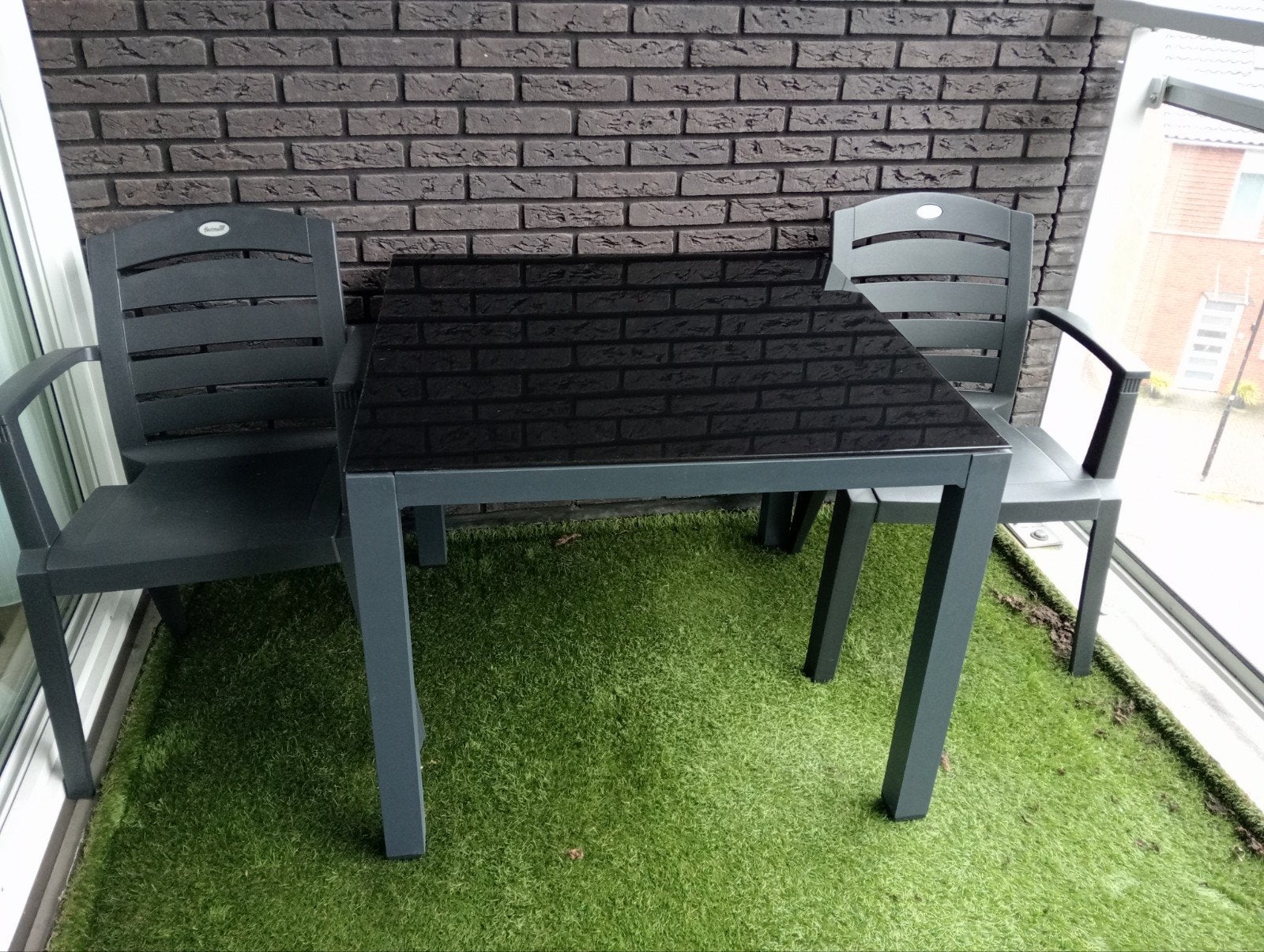 Hartman tuinset met tafel en 2 stoelen, Aluminium, Zo goed als nieuw, Tuinset, Eettafel