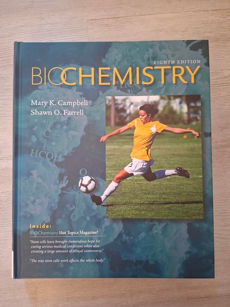 Biochemistry - Achtste Editie - Campbell & Farrell, Boeken, Zo goed als nieuw, Beta, Mary K. Campbell, Shawn O. Farrell, HBO