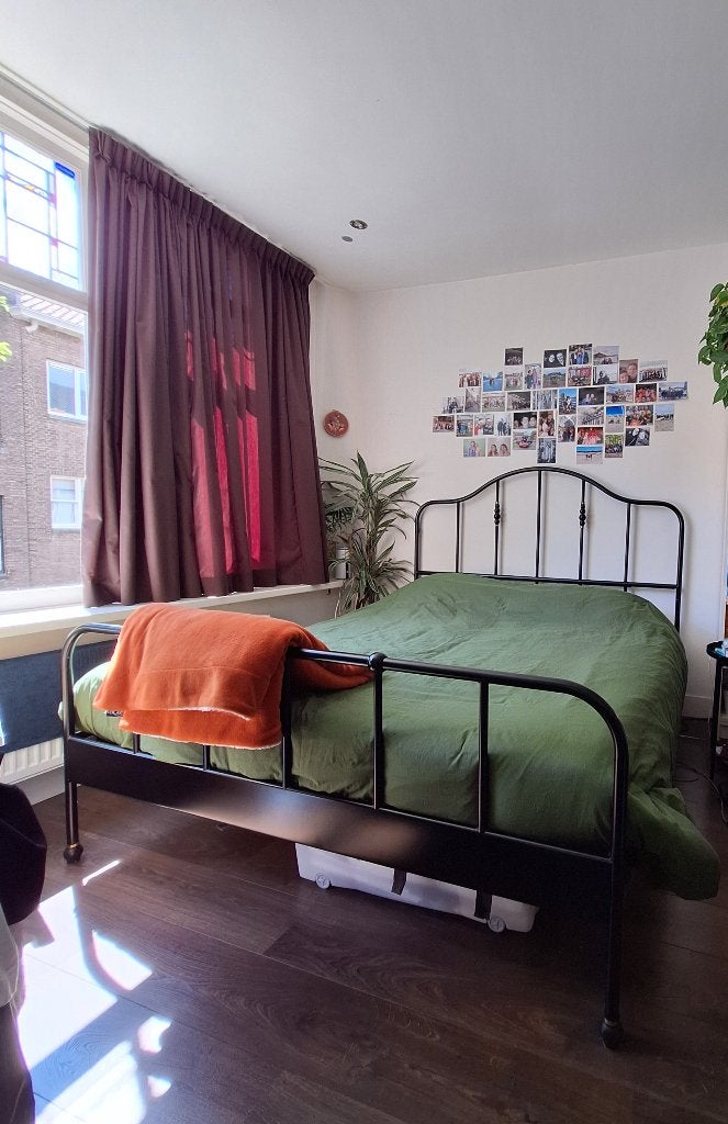 Ikea bed - zwart staal - 1.60 meter breed, Huis en Inrichting, Ophalen, Zwart, Tweepersoons, Zo goed als nieuw