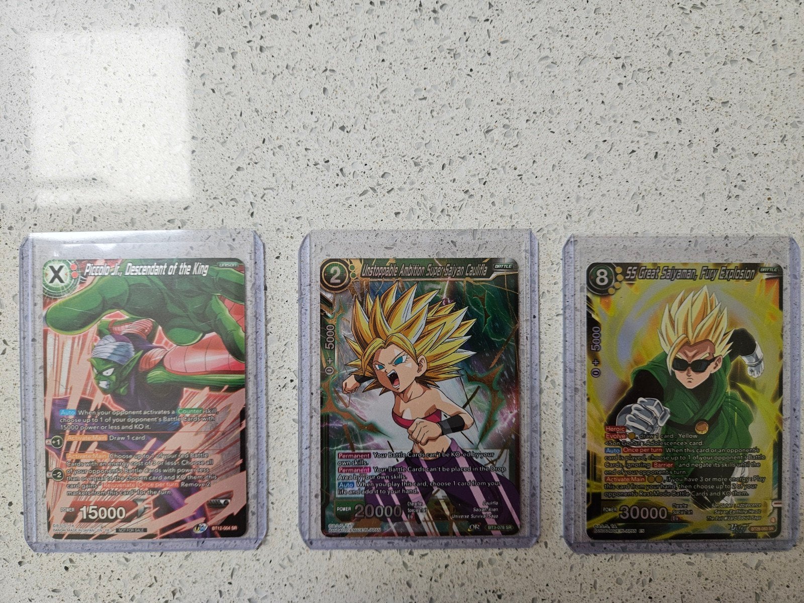 Dragon ball Super tcg 3 losse kaarten, Ophalen of Verzenden, Zo goed als nieuw, Meerdere kaarten, Foil