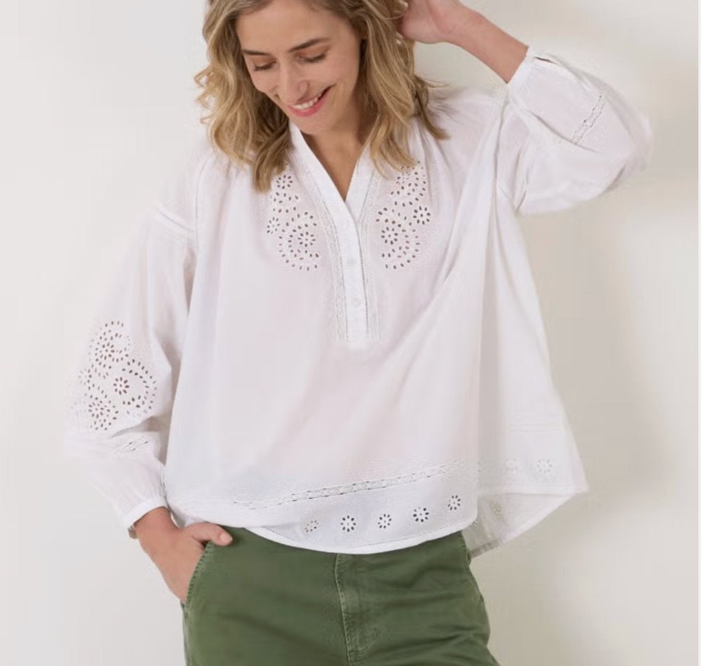 Vanessa Bruno wijde witte op en top zomer blouse mt 38 ZGAN, Kleding | Dames, Blouses en Tunieken, Maat 38/40 (M), Verzenden, Wit