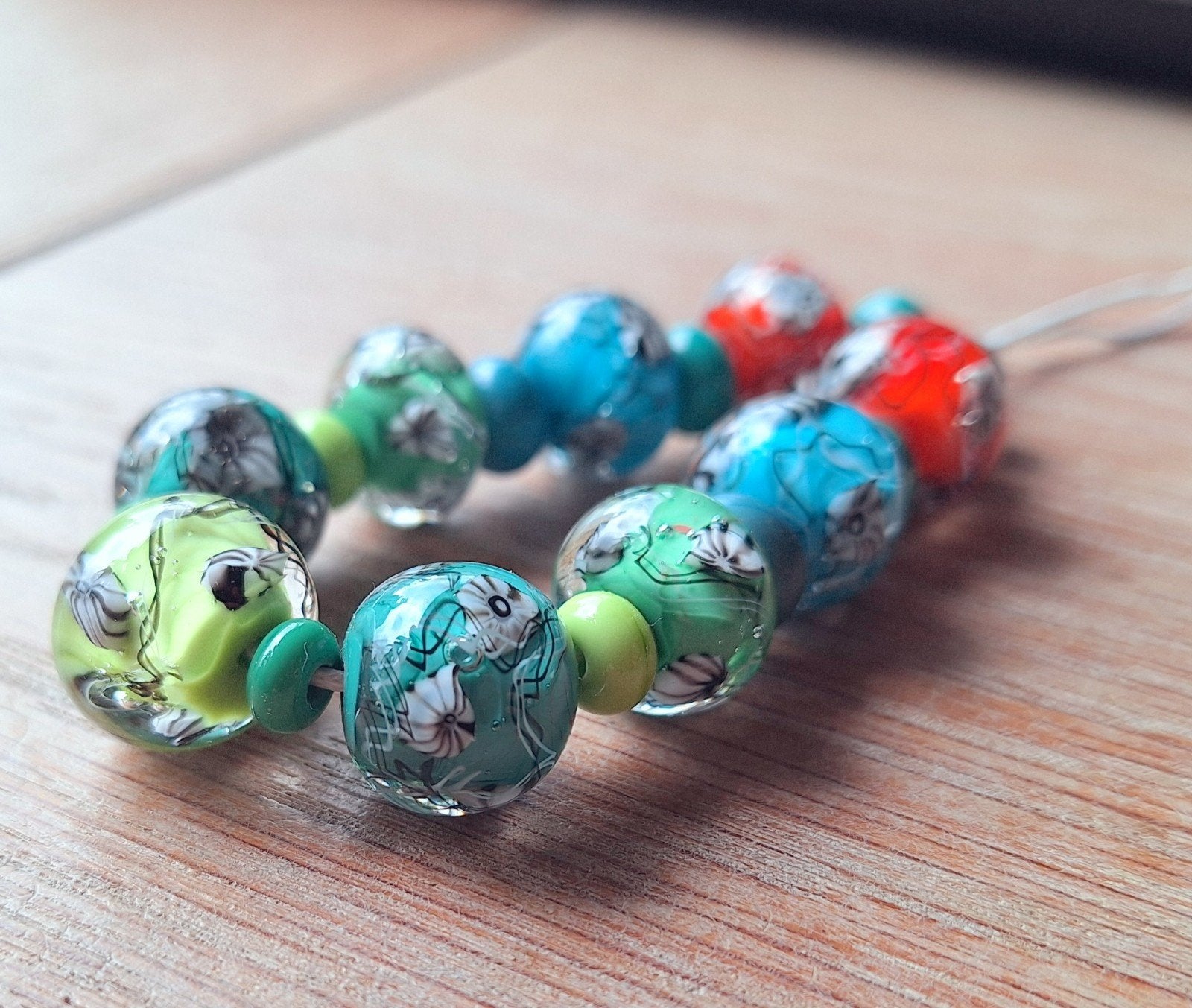 set handgemaakte lampwork glas kralen, Verzenden, Nieuw, Kraal