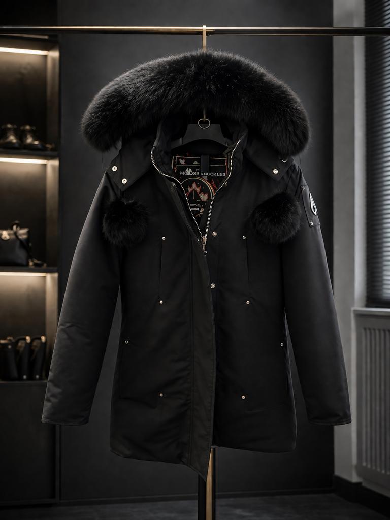 Moose Knuckles Jas Zwart met bont, Kleding | Dames, Jassen | Winter, Ophalen, Nieuw, Maat 38/40 (M), Zwart