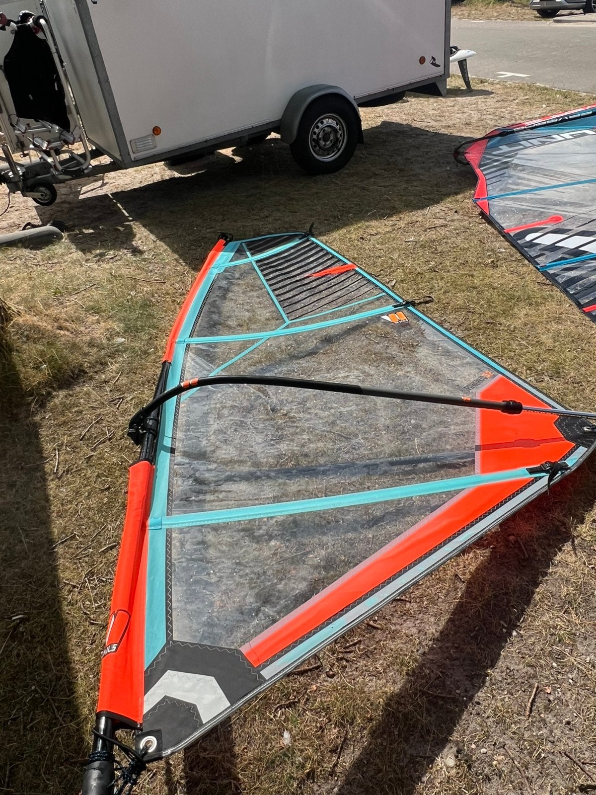 Powerkids surf zeil 3.2 en 2.5, Watersport en Boten, Windsurfen, Ophalen of Verzenden, Zo goed als nieuw, Zeil