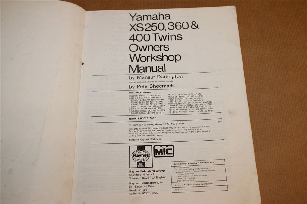 Yamaha XS250, 360 & 400 Twins — Haynes Workshop Manual, Motoren, Ophalen of Verzenden, Yamaha