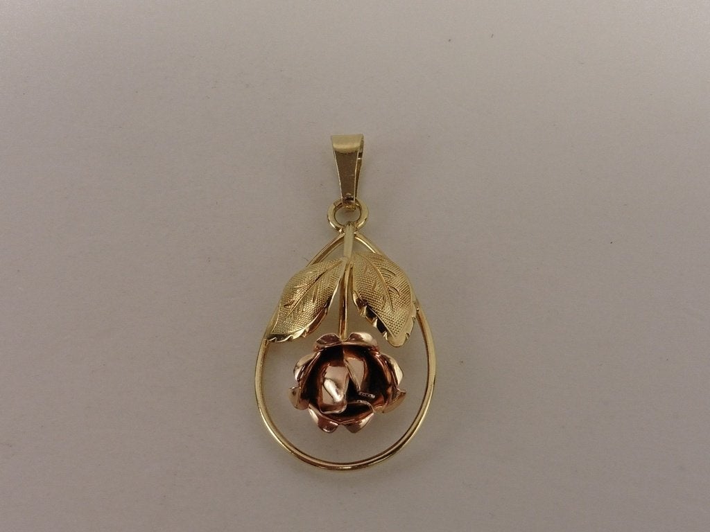 Gouden Teka hanger roosje                               G96, Gebruikt, ., Ophalen of Verzenden, .