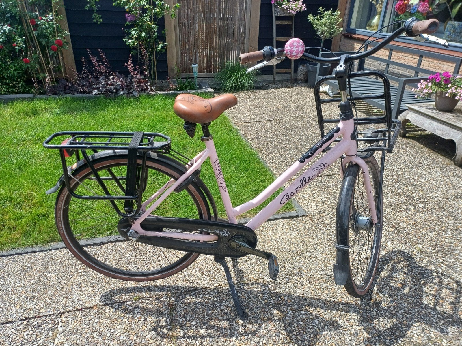 Roze Gazelle stadsfiets met voordrager, Fietsen en Brommers, Ophalen, Velgrem, 50 tot 53 cm, Gazelle