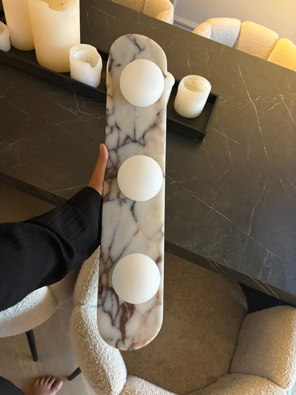 Calacatta lamp (2 stuks beschikbaar) prijs per stuk, Wit, Overige merken, Kunststof, Nieuw