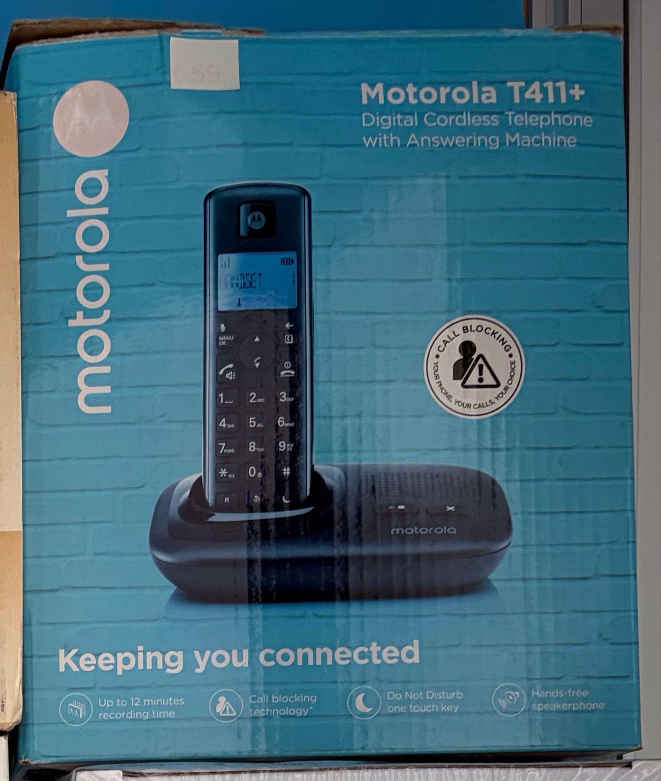 Motorola T411+ Draadloze Telefoon met Antwoordapparaat, Telecommunicatie, Ophalen, Nieuw, 1 handset
