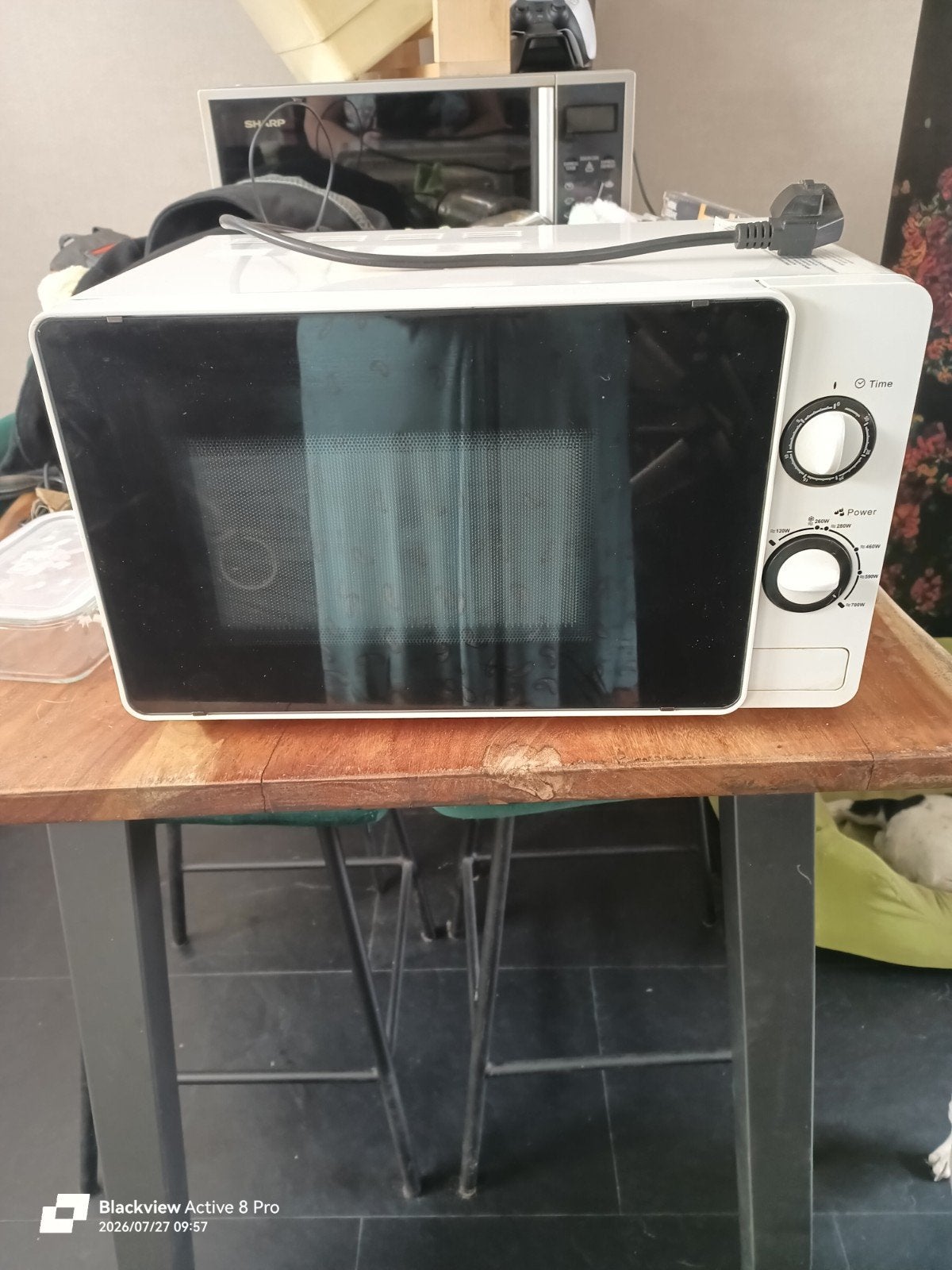 Compacte vrijstaande magnetron - Wit, Witgoed en Apparatuur, Magnetrons, Ophalen, Gebruikt, Minder dan 45 cm, Magnetron