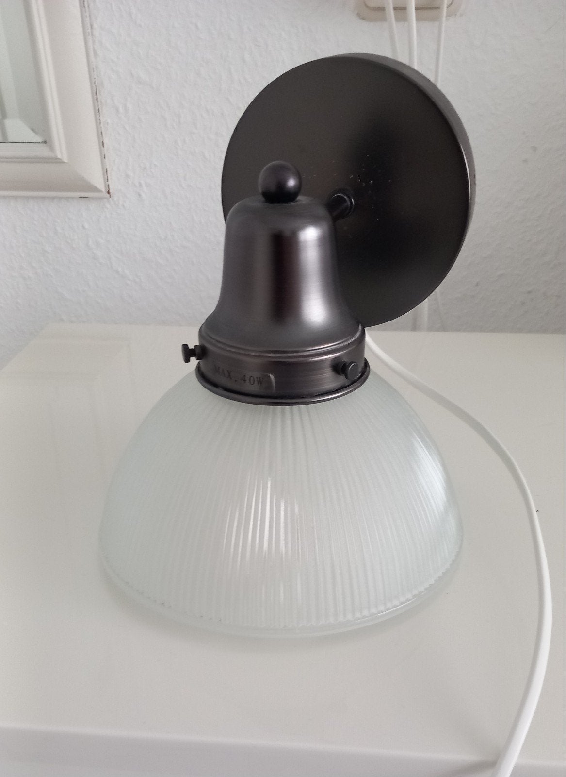 Ikea wandlamp glas metaal, Ophalen, Zo goed als nieuw