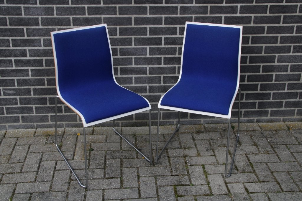 Van der Sluis Raja Design stoel bureaustoel stoel, Ophalen, Blauw, Zo goed als nieuw, Stof