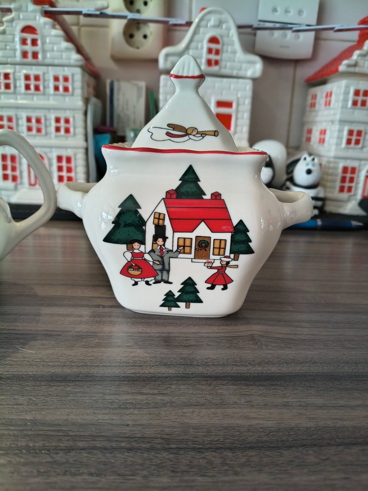 Mason's Christmas Village suikerpot en melkkan, Antiek en Kunst, Ophalen of Verzenden