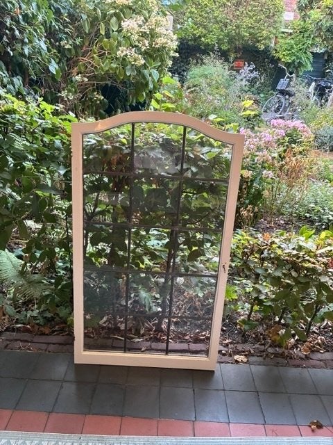 twee glas in lood kastdeurtjes, Ophalen, Gebruikt, Minder dan 80 cm, Binnendeur