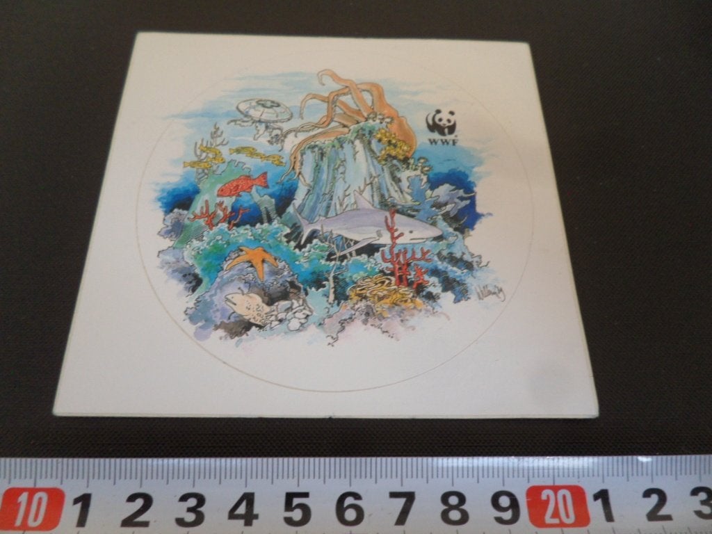 sticker  WWF PANDA  Zeester vis inktvis Onderwater zee Strip, Ophalen of Verzenden, Zo goed als nieuw