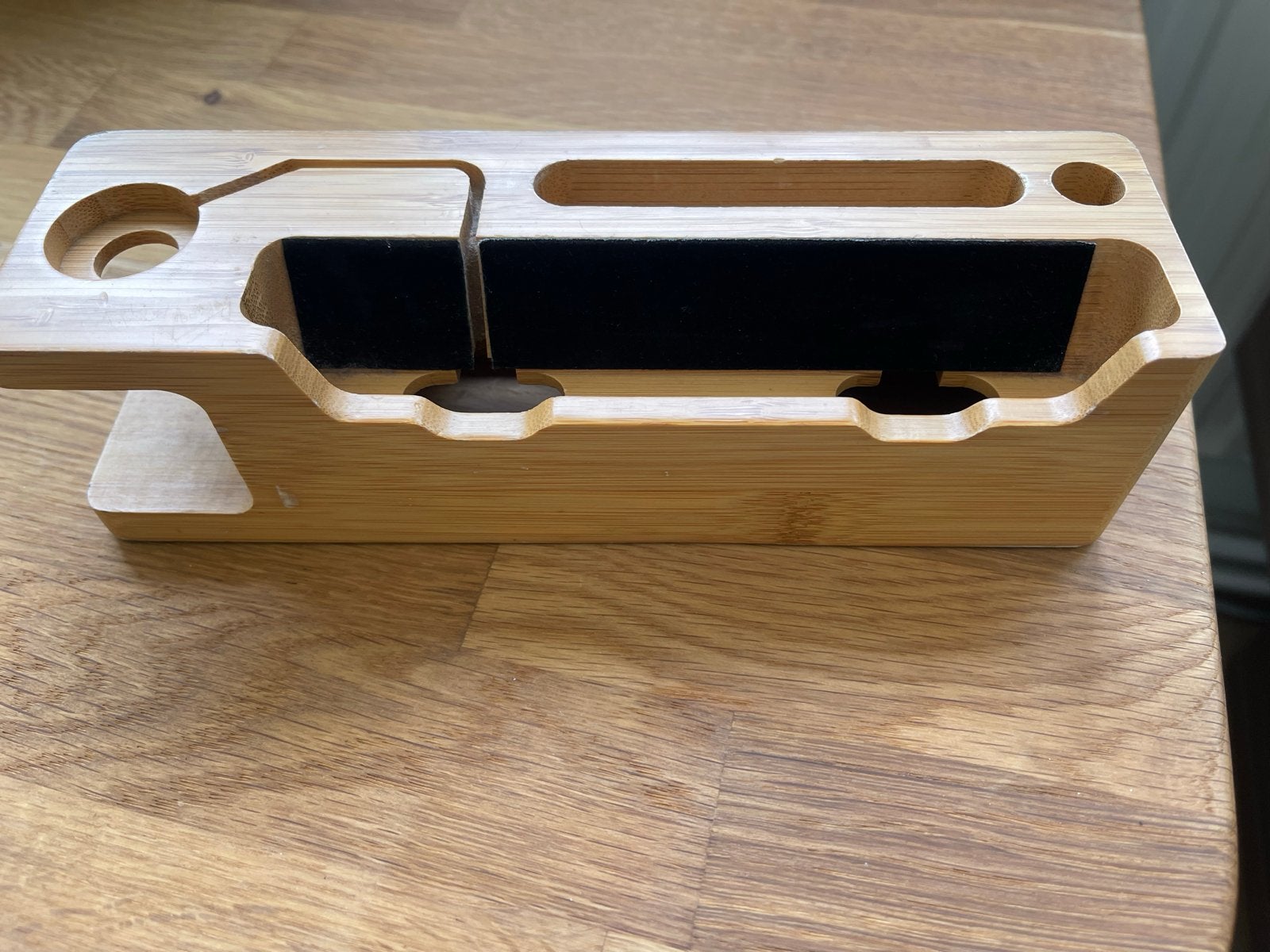 Bamboe bureau organizer voor telefoon en accessoires, Hout, Ophalen of Verzenden, Zo goed als nieuw, Modern