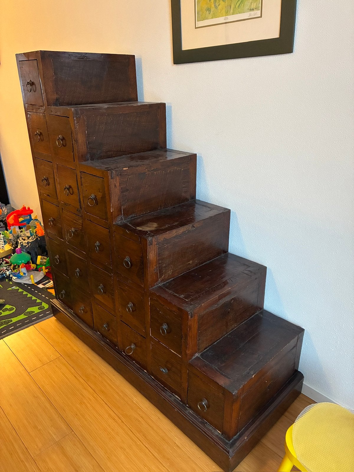 Chinese apothekerskast/trappenkast, Ophalen