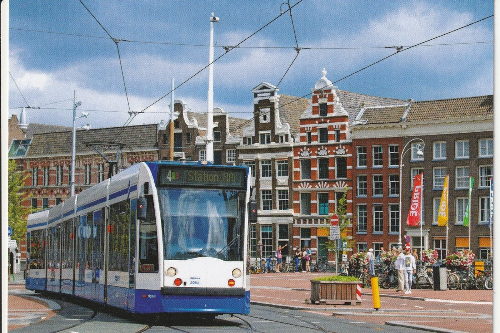 AMSTERDAM MUNTPLEIN KLOK- EN TRAPGEVELS GVB TRAM STATION RAI, Ophalen of Verzenden, 1980 tot heden, Ongelopen, Noord-Holland