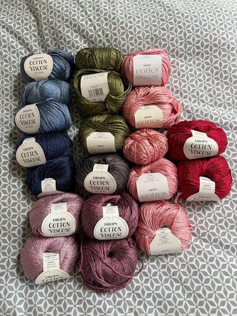 Drops Cotton Viscose - 20 bollen in prachtige kleuren, Hobby en Vrije tijd, Breien en Haken, Ophalen of Verzenden, Nieuw, Breien of Haken