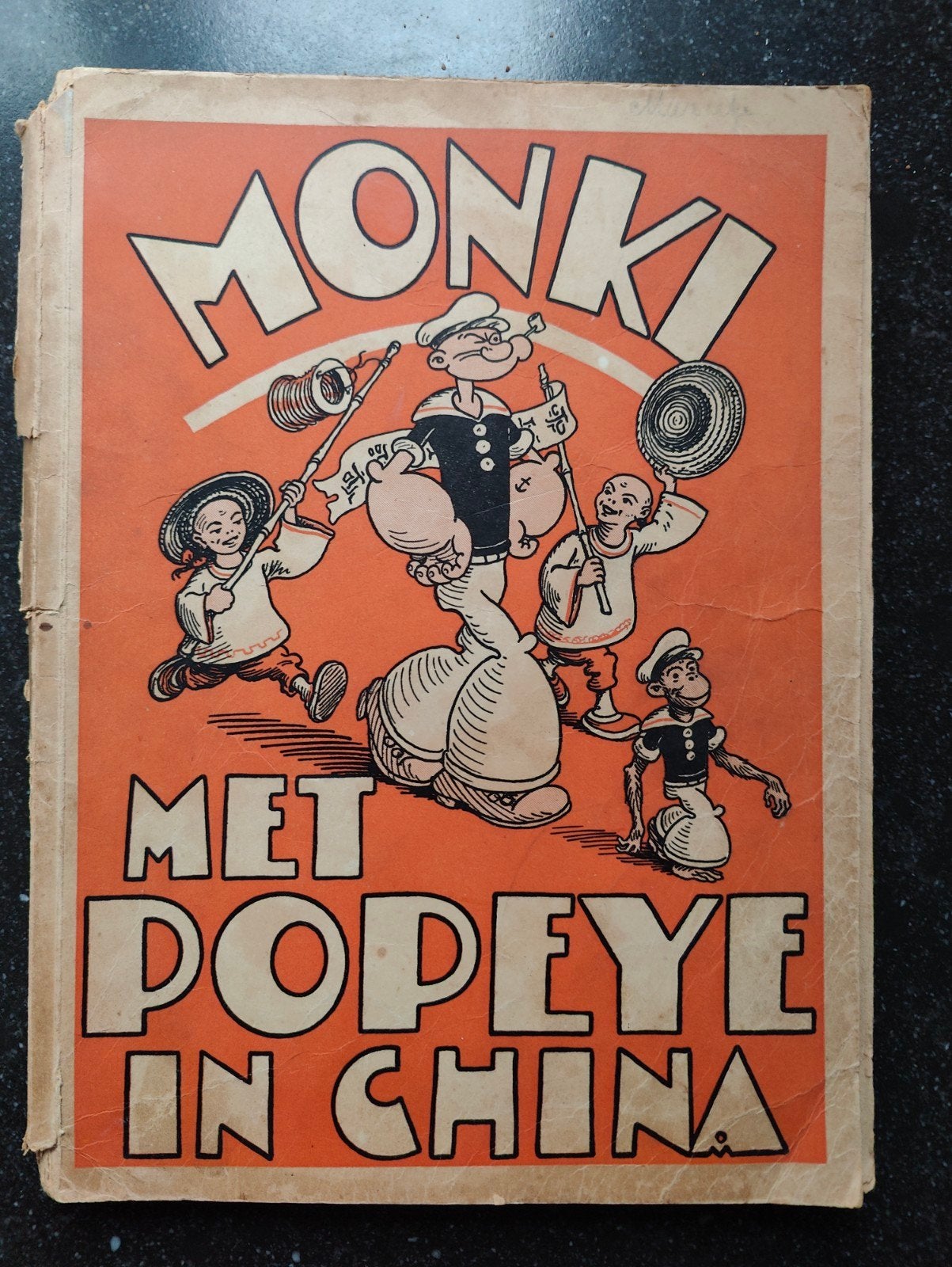Oud stripboek: Monki met Popeye in China, Boeken, Stripboeken, Eén stripboek, Ophalen of Verzenden, Gelezen, E.C. Segar