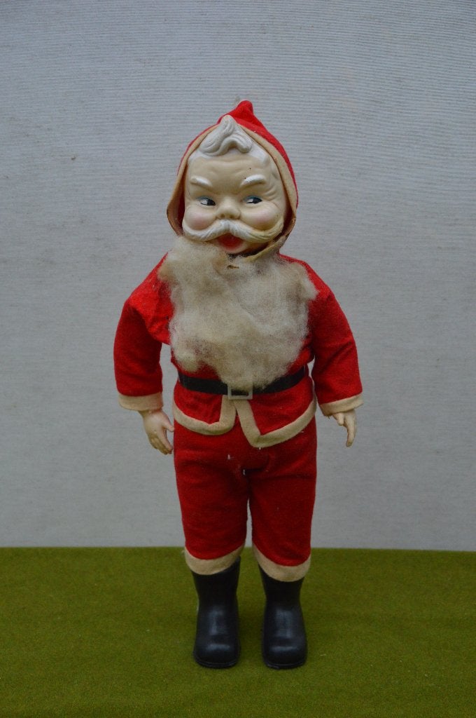oude kerstman gemaakt van kunststof met vilten kleding 45 cm, Ophalen of Verzenden, Gebruikt