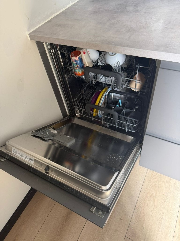 Luxe strakke Moderne matgrijze keuken - GEDEMONTEERD, Dubbelwandige keuken, Ophalen of Verzenden, Zo goed als nieuw, Grijs
