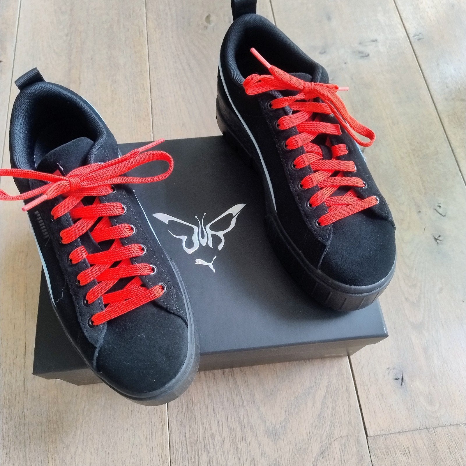 Puma Mayze SD x Dua Lipa sneakers - maat 39 Zwart rode veter, Puma, Ophalen of Verzenden, Nieuw