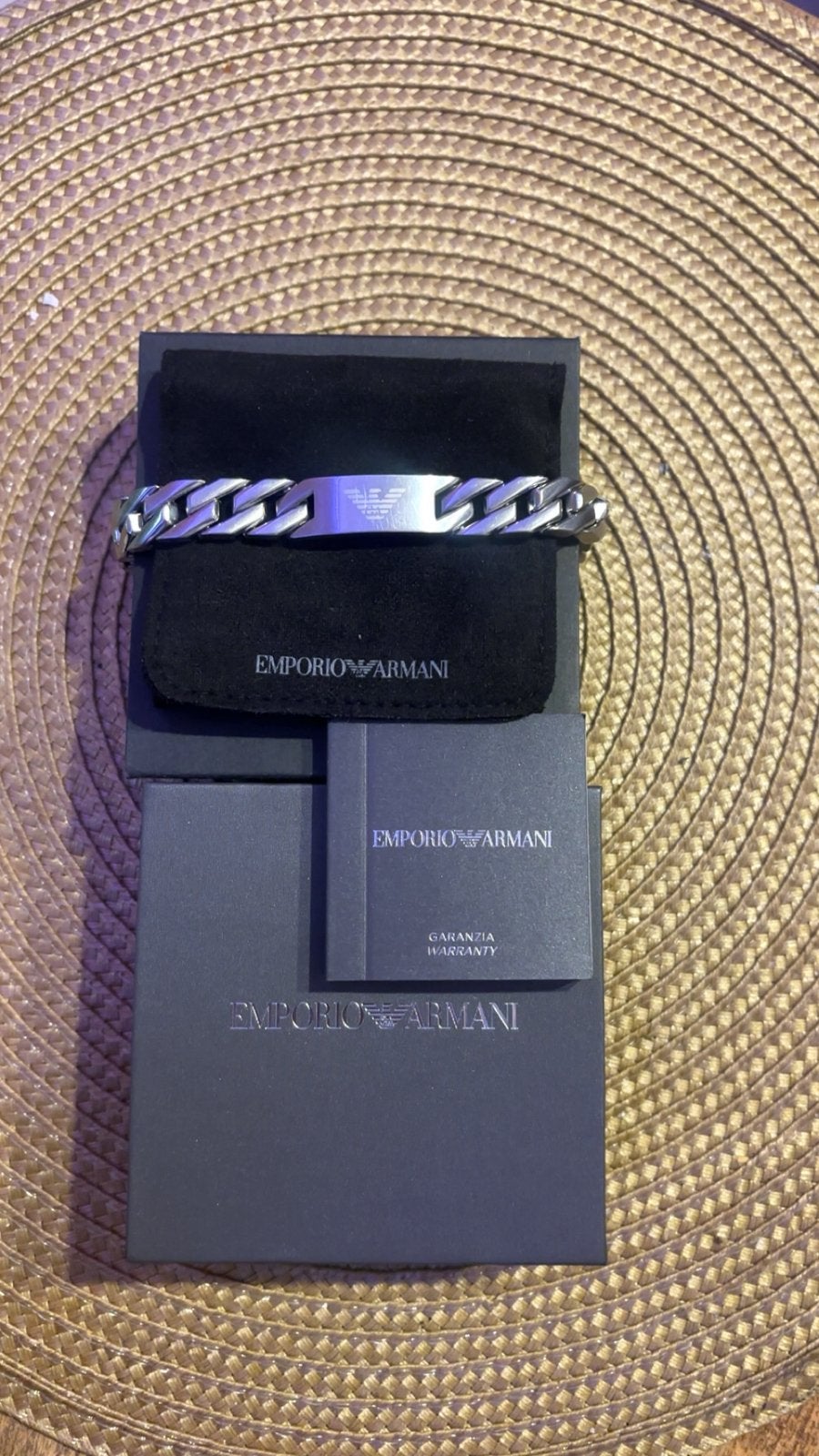 Emporio armani armband, Ophalen, Zo goed als nieuw, Zilver, Staal