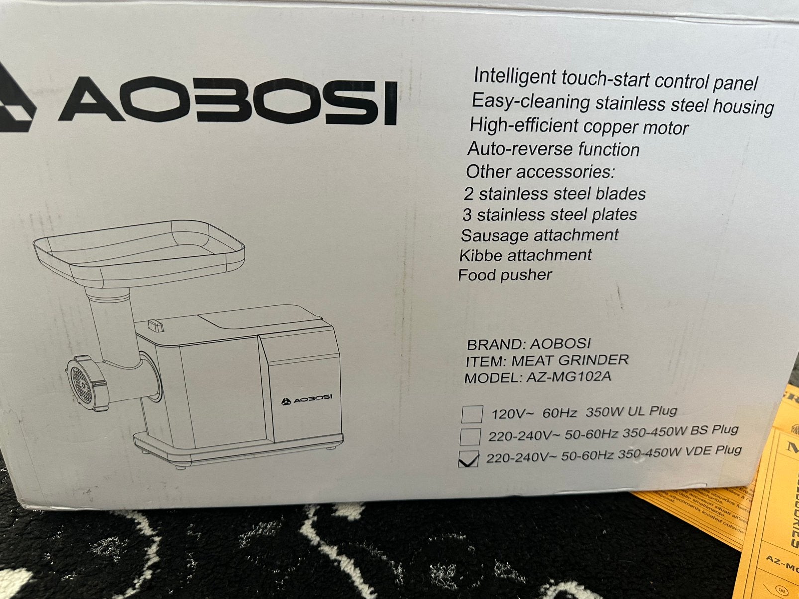 Aobosi Vleesmolen 3000W Max met LED-display, Overige typen, Ophalen of Verzenden, Nieuw, Overige merken