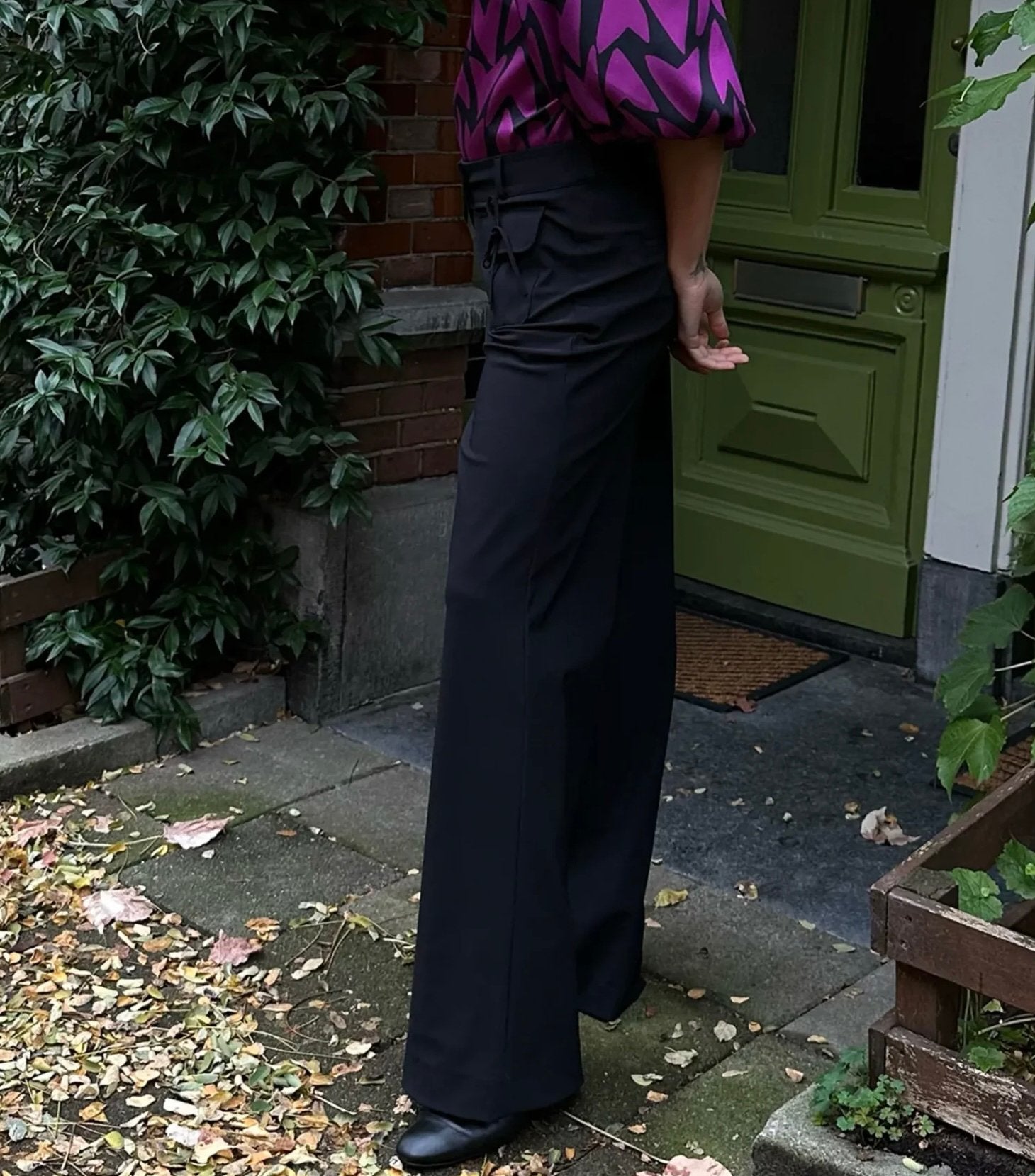 Studio Anneloes Romy Bow trousers black travelstof mt M, Maat 38/40 (M), Zwart, Ophalen of Verzenden, Zo goed als nieuw