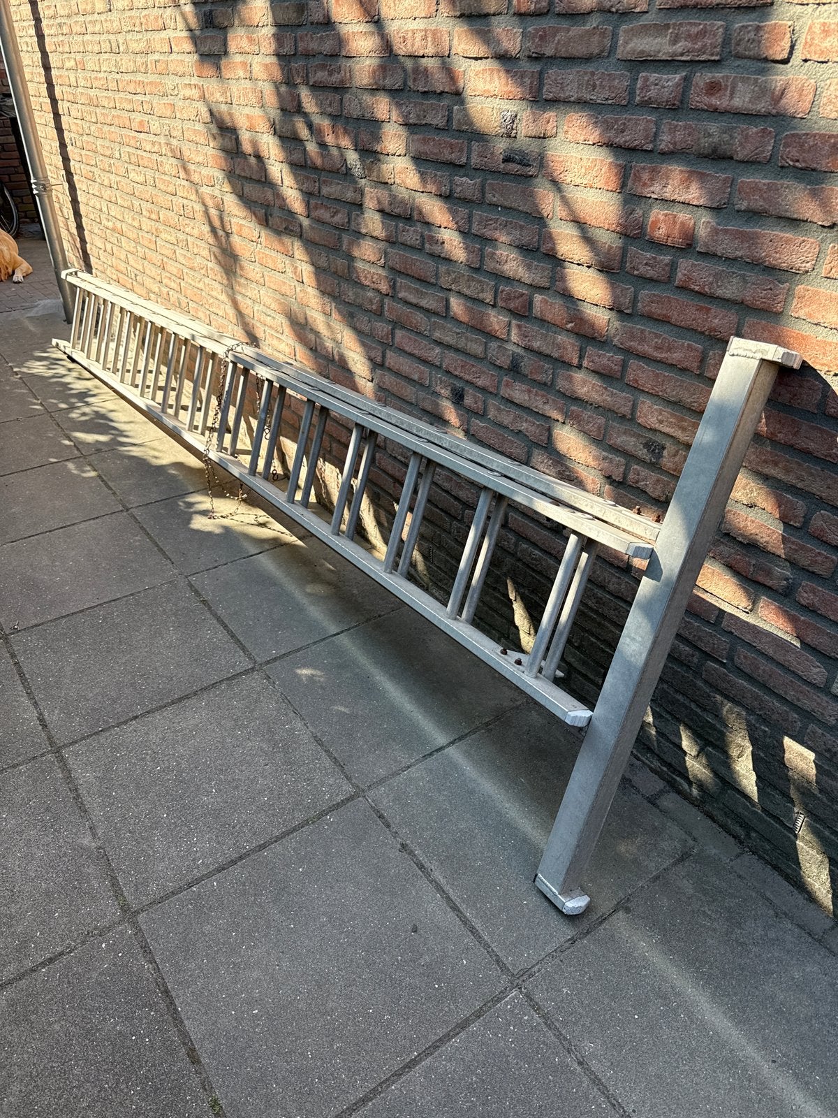 Aluminium Ladder - 2 delen van 3,60 m1, Doe-het-zelf en Verbouw, Ladders en Trappen, Ophalen, Gebruikt, Ladder, Opvouwbaar of Inschuifbaar
