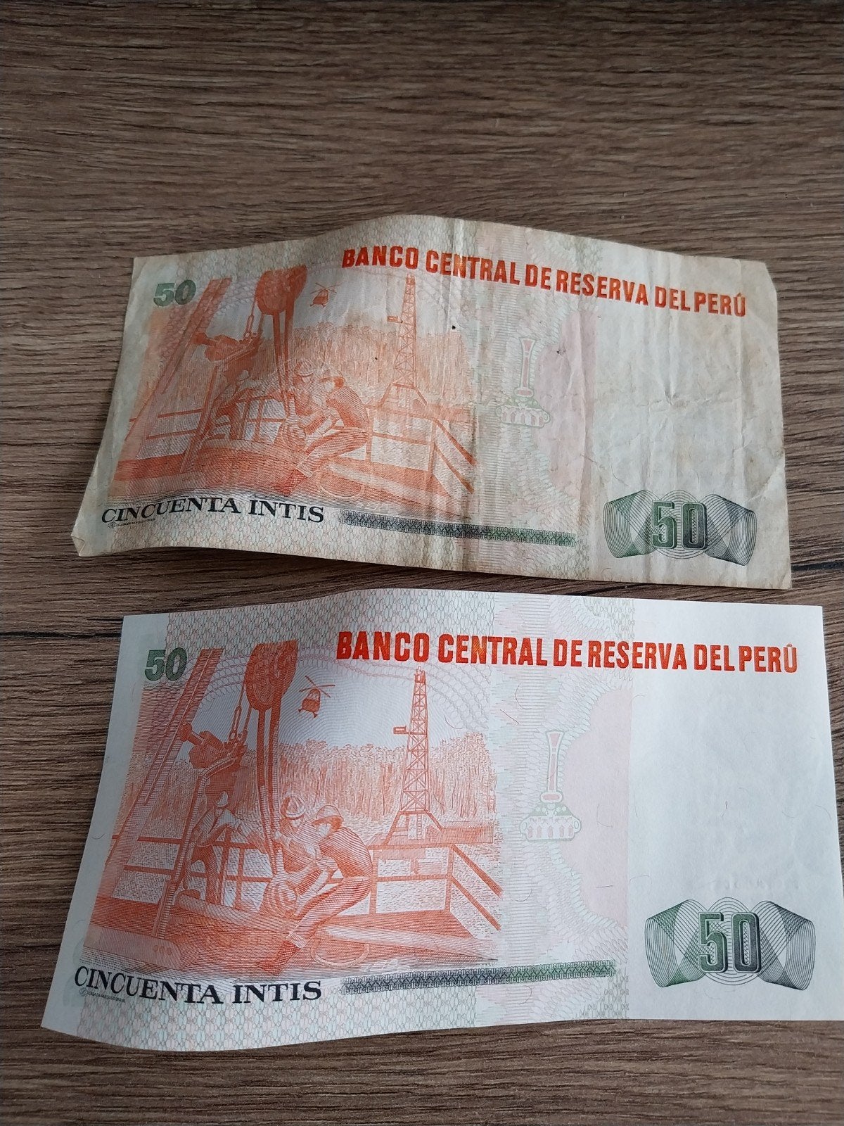 Peruaanse 50 Intis bankbiljetten (2 stuks), Ophalen of Verzenden