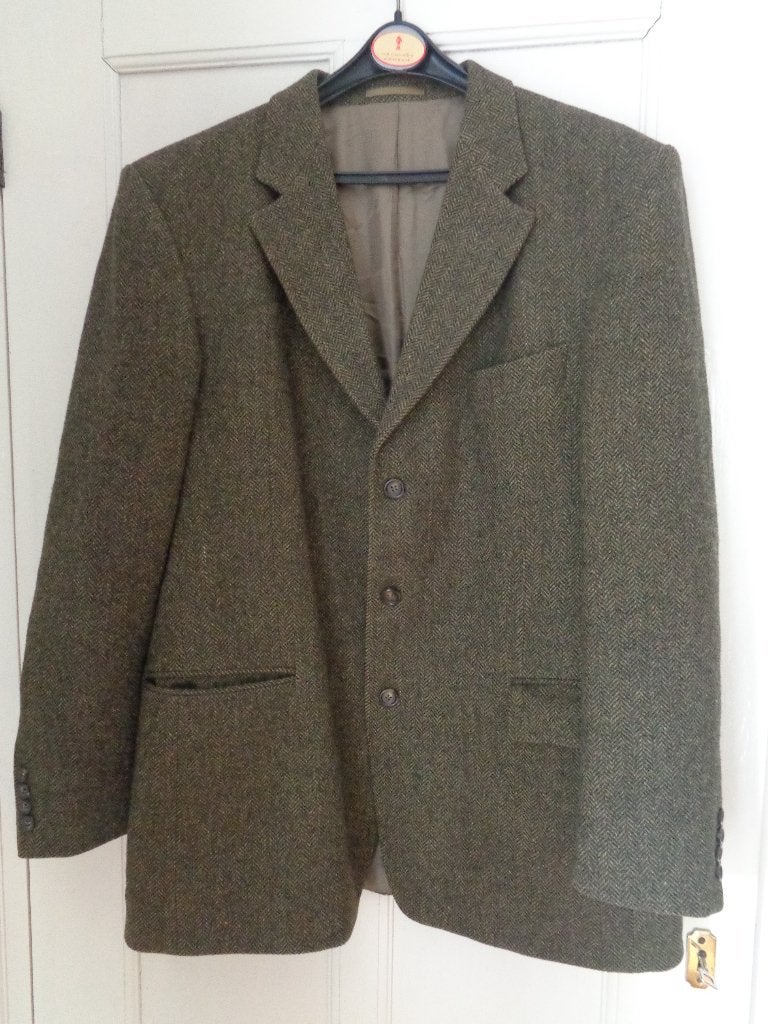 DICK HOLTHAUS visgraat  wollen colbert:mt 54, Kleding | Heren, Maat 52/54 (L), Bruin, Ophalen of Verzenden, Zo goed als nieuw