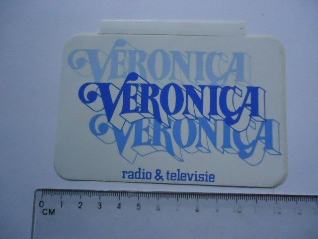 sticker oud Veronica Radio TV retro plastic logo, Verzamelen, Verzenden, Zo goed als nieuw, Bedrijf of Vereniging