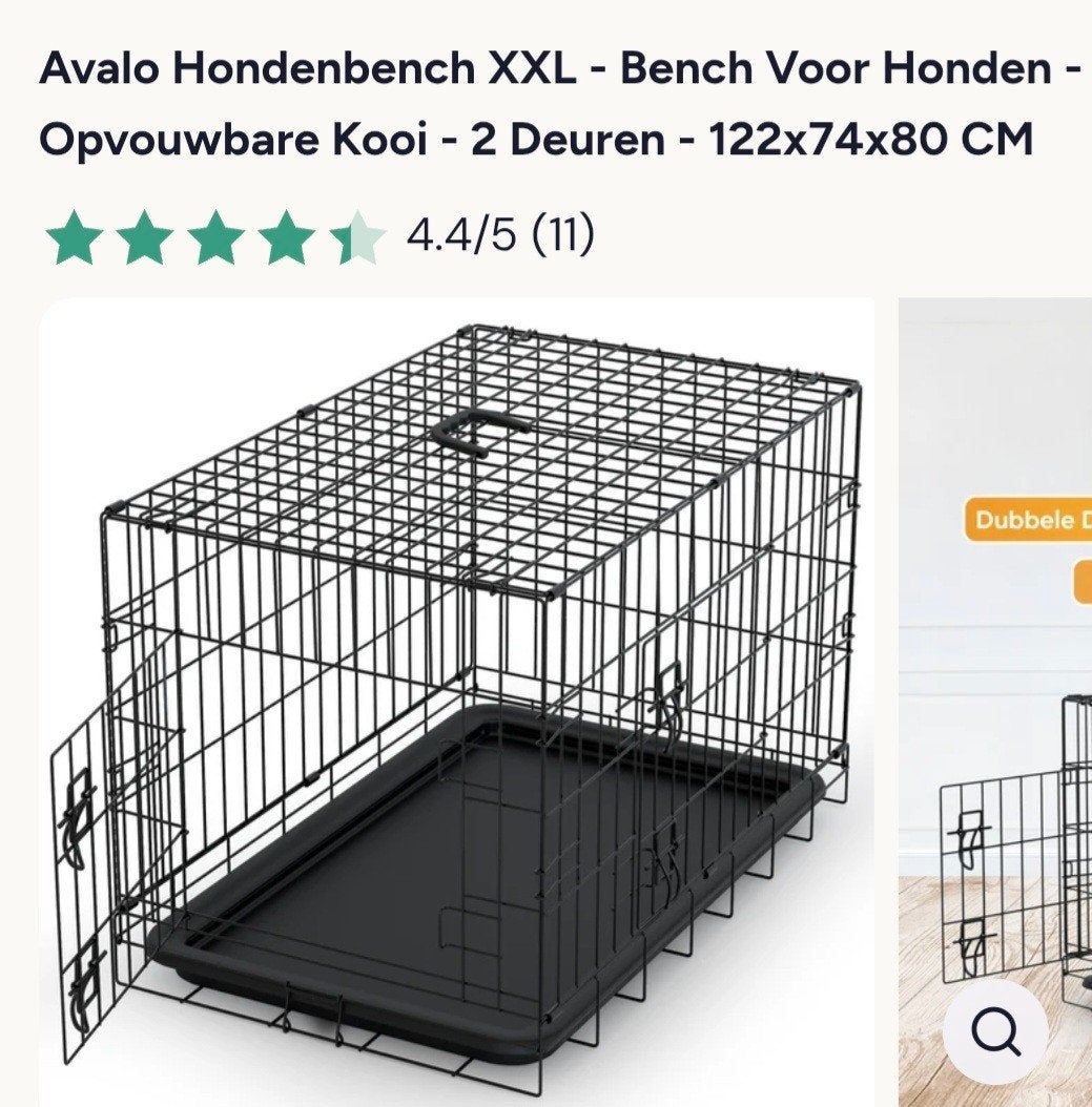Z.g.a.n. honden bench groot / 122x74x80 CM, Ophalen, Nieuw