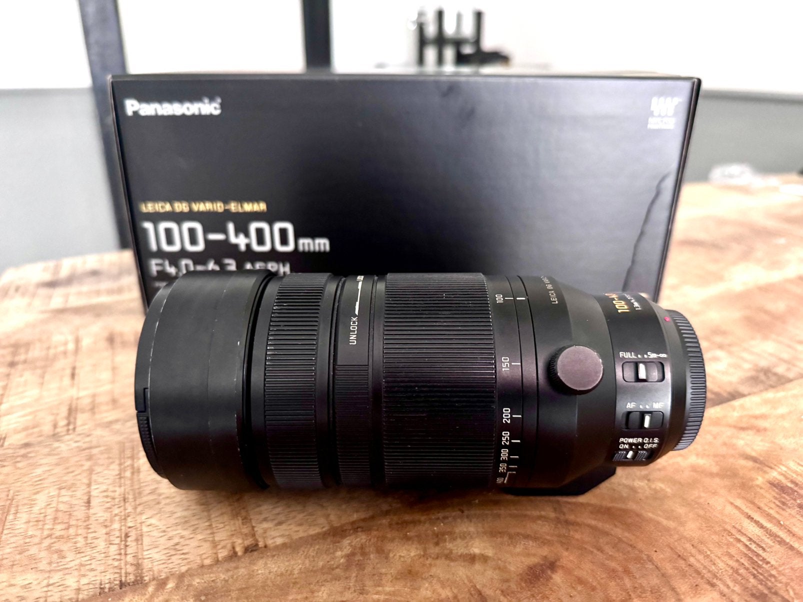 Panasonic Lumix Leica DG Vario Elmar 100-400mm lens, Gebruikt, Micro Four Thirds, Beschermhoes/tas, Panasonic