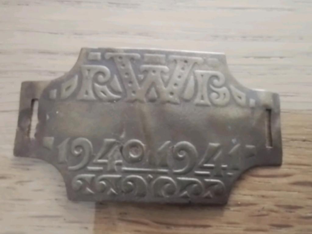 Rijwiel belasting plaatje 1940-1941 RWB, Ophalen, Gebruikt