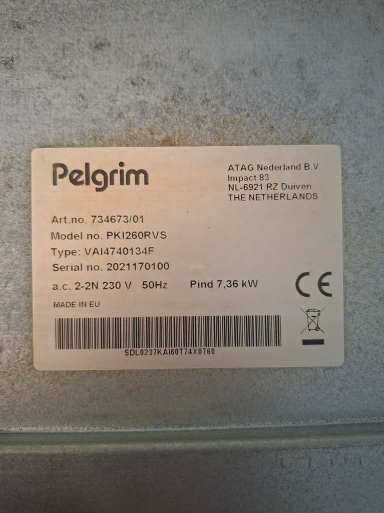 Pelgrim PKI1260RVS Inductiekookplaat - 4 zones, Witgoed en Apparatuur, Kookplaten, Ophalen of Verzenden