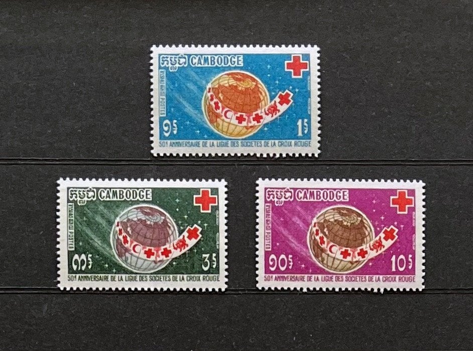 Cambodja Postfris 1969 Rode Kruis Red Cross, Ophalen of Verzenden, Postfris, Zuidoost-Azië