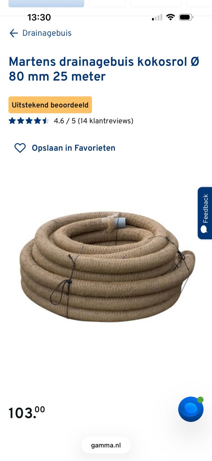 Drainage buis 25 meter nieuw 80mm diameter, Ophalen, Pvc, 6 meter of meer, Overige typen