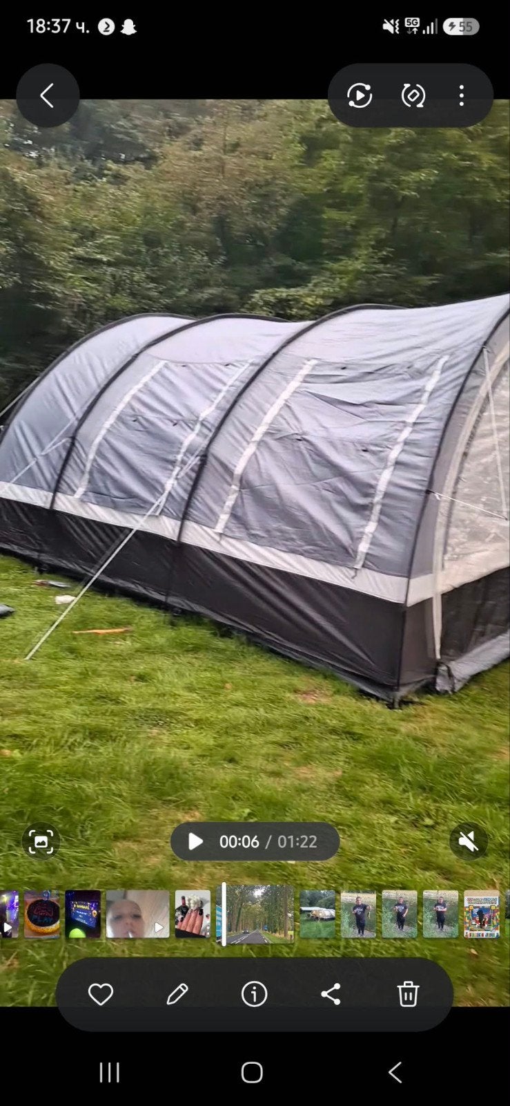 Obelink Lugano 6 tunneltent - 2 slaapruimtes, Caravans en Kamperen, Ophalen, Gebruikt, Tot en met 6
