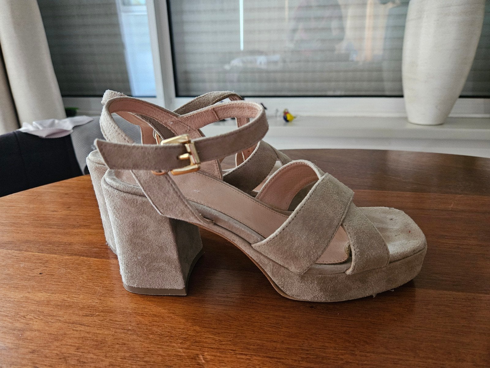 Sandalen Manfield, Beige, Zo goed als nieuw, Manfield, Sandalen of Muiltjes