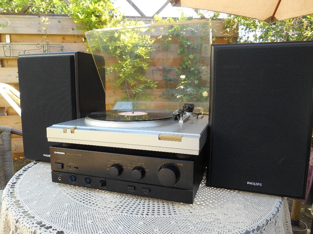 Akai platenspeler set pioneer versterker , philips speakers., Ophalen, Gebruikt, Automatisch, Platenspeler
