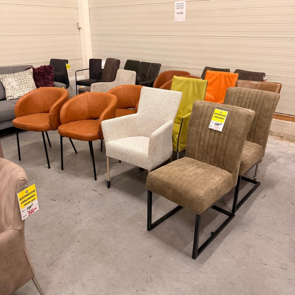 Eetkamerstoelen uitzoeken vanaf €10,- | NIEUW, Huis en Inrichting, Stoelen, Ophalen, Nieuw, Leer, Grijs